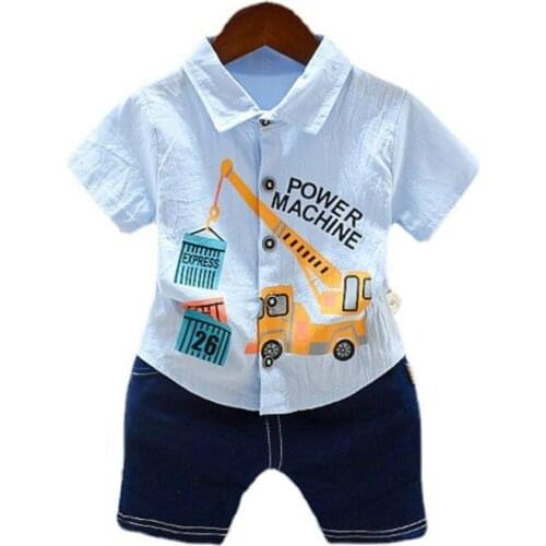 New Summer Baby Clothes Children Boys Cotton Shirt Shorts 2Pcs/Sets Toddler Casual Costume Infant Active Outfits Kids Tracksuits