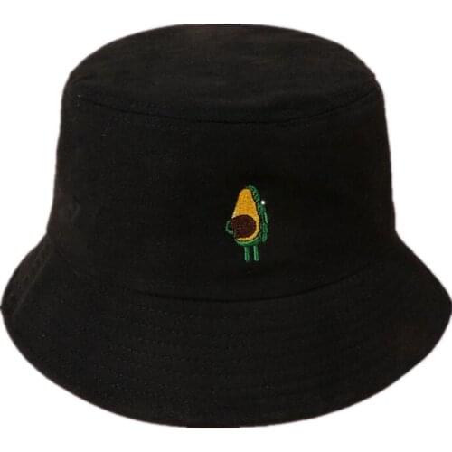 Cotton Fruit Embroidery Bucket Hat Fisherman Hat Outdoor Travel Hat Sun Cap Hats for Men and Women 118