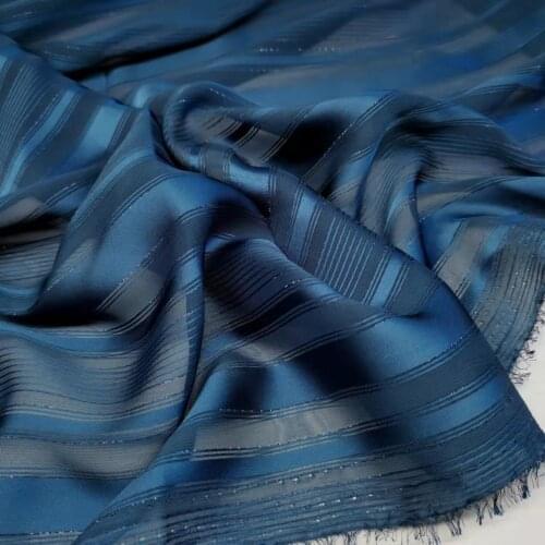 On Sale Dress Chiffon Jacquard Silky Strips Pearly Shiny Metallic Fabric Soft Breathable DIY Skirt Blouse