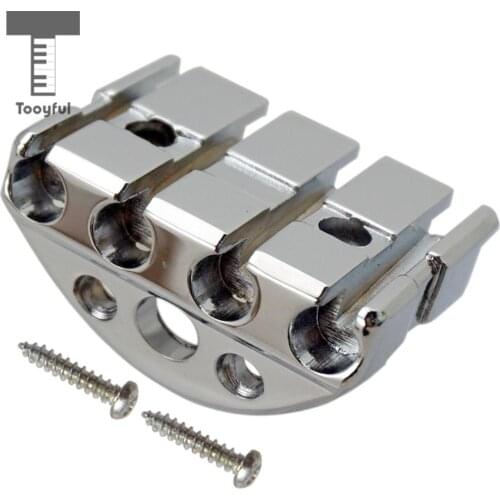 Silver 4 String Electric Headless Bass Guitar Locking Nut with Screws Musical Instrument Parts