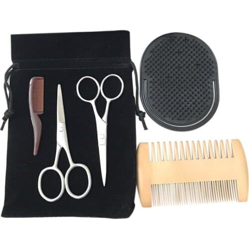 Beard Trimming Kit Beard Comb Set Double Beard Oil Head Shape Beard Comb Brush Care Beard Tool Beard Comb Set