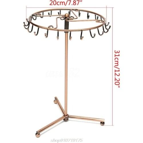Vintage Pendant Scarf Jewelry Display Rack Rotatable Necklace Headband Bracelet Rings Stand Holder 23 Hooks N09 20 Dropshipping