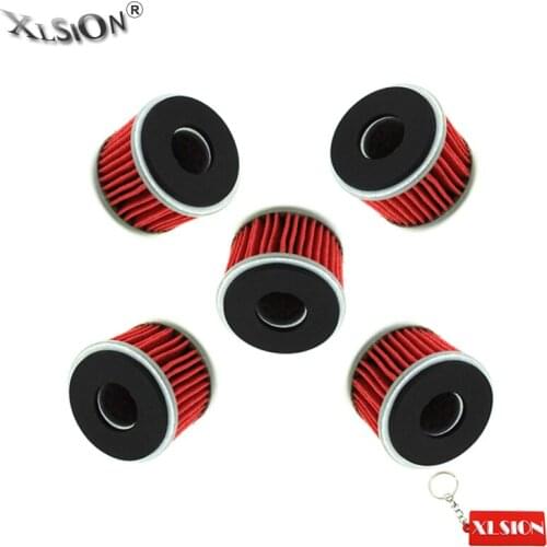 XLSION 5Pcs Oil Filters For Yamaha WR250 WR450 YZ250 XT250 YFZ450 YFZ450X YFM250 Raptor 140 YZ250F YZ450F HF KN140 Dirt Bike