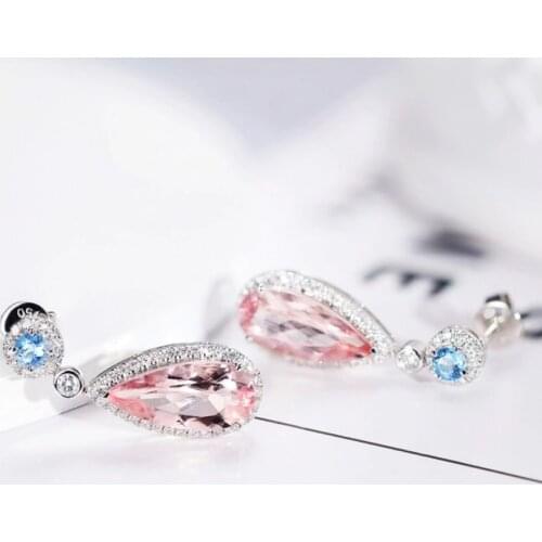 MENGYI Vintage Luxury Pink Water Drop Zircon Earrings For Women Fashion 9 2 5 Jewelry Valentines Gifts Can Be Wholesale