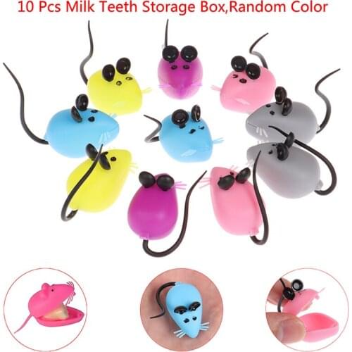 10pcs cute Mini Mouse Shape Plastic Save Milk Teeth Storage Box Baby Teeth Box for Boy Girl Gift Kid Baby Tooth Box Organizer