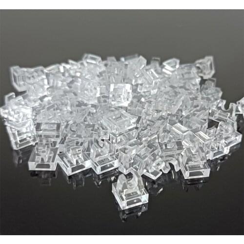 100Pcs/lot Plate Tile Special 1x1 with Clip & Straight Tips MOC Building Blocks Bricks Parts Toys Kids Compatible for 2555 15712