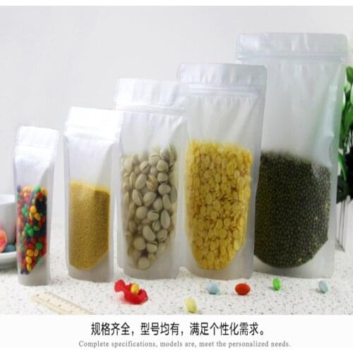 3000pcs/lot 7.1''x10.2''(18x26cm) Frosted Surface Clear Plastic Zip Lock Packing Bags Stand Up Pouch for Food Coffee Storage