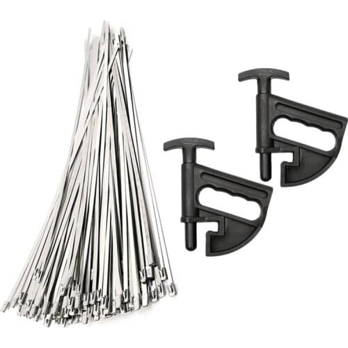 52 Pcs Accessories: 50 Pcs Cable Zip Ties Self-Locking Cable Tie & 2 Pcs Car Tire Bead Clamp Tire Changer Bead Clamp