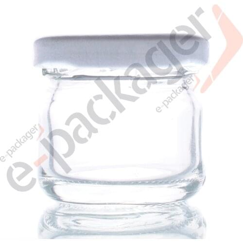 5pcs 29ml Glass Cream Jar White Lid Mini Cosmetic Bottles Containers Transparent Pot For Nail Arts Small Can Tin For Balm