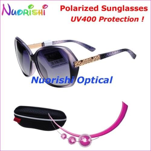 8005P Shine Diamond design Polarized Sunglasses with UV400 protection driving sunglasses with glasses case Free Shipping