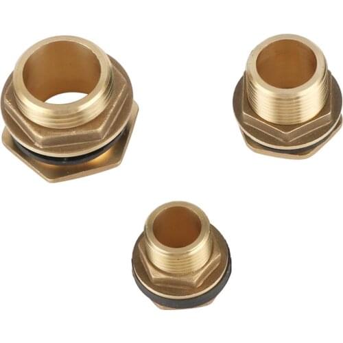 Fish Tank Adapter 1/2" 3/4" 1" Male Thread Brass Connector Pipe Single Loose Key Swivel Fitting Nut Fish Tank Drain Adapters 1Pc