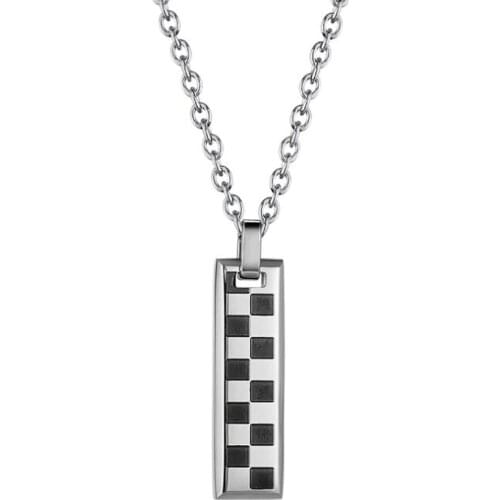 Stainless Steel Men Women Lovers Long Bar Pendant Necklace Jewelry Gift For Him with Chain