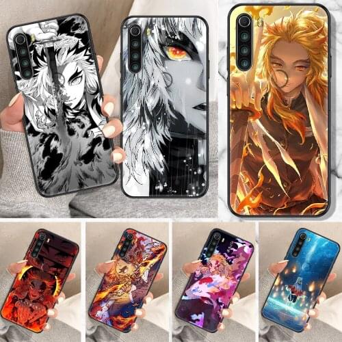 Demon Slayer Rengoku Kyoujurou Phone Case For Xiaomi Redmi Note 7 8 9 10 7A 8T 9A 9T 9S 10S Pro black tpu back soft prime