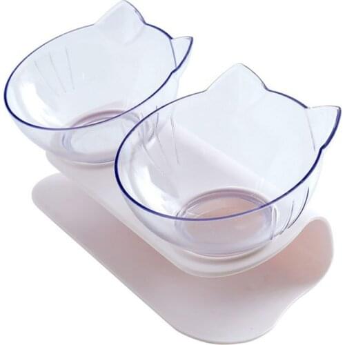 Cat Feeder Raised Cat Food Water Single Double Bowls With Stand No Spill Reduce Pet Neck Pain For Cat Puppy Pet