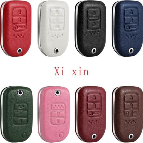 For Honda Civic Accord Crider xrv Vezel crv Breeze leather all-inclusive car key cover remote control protective case
