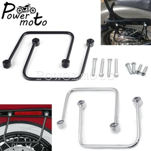 2X Motorcycle Saddlebag Mount Brackets Support For Harley Softail Slim FLSL Street Bob FXBB 2018-2021 Saddle Bag Rail Bar Guards