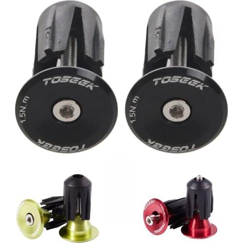 TOSEEK road mountain bike handlebar cap bicycle handle bar cap end Plugs inflated lock to plug one pairs