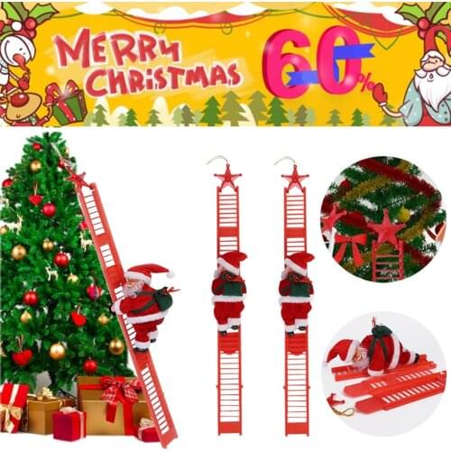 Santa Claus Crawling Ladder Electric Decorative Christmas Tree Ladder Christmas Gifts for Children Toy Home Xmas Decoration