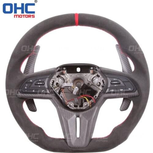 Real Carbon Fiber steering wheel for GT-R R35 Sky-line Flat Bottom