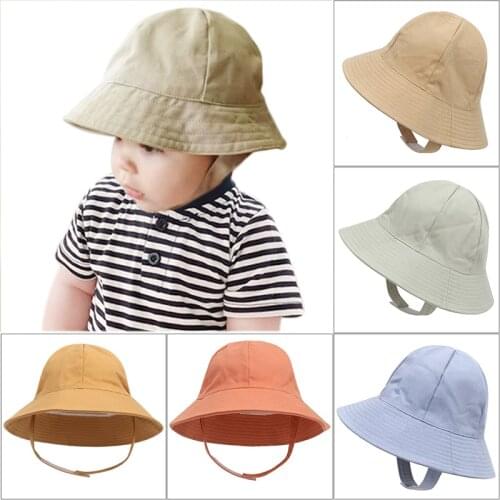 2021 New Baby Hat Summer Autumn Panama Baby Sun Hat Beach Accessories Kids Bucket Hat Baby Cap for Girls Boys 8 Colors 3M-6Y