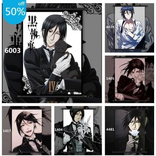 Black Butler Undertaker Anime Posters Canvas Painting Retro Poster Wall Decor Wall Art Picture Home Decor for Living Room Decor