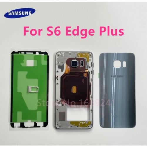 Complete Case Replacement For SAMSUNG Galaxy S6 Edge Plus S6+ G928 G928F Full Housing Middle Frame Battery Door Back Glass Cover