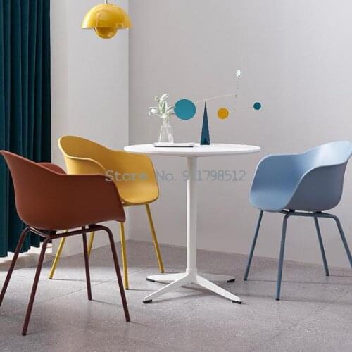 Nordic simple plastic dining chair household thickening makeup net red ins stool iron sales office negotiation table and chair