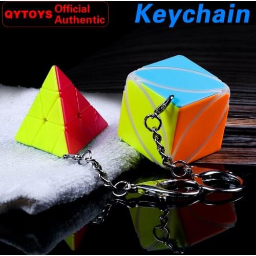 QiYi Ivy Pyramid Key Ring Keychain Magic Cube MoFangGe Pendant Chain Twisty Puzzle Educational Toys For Children