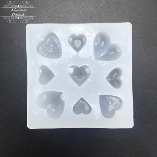DIY love shape drop glue silicone mold cake mold chocolate jewelry accessories liquid baking tools