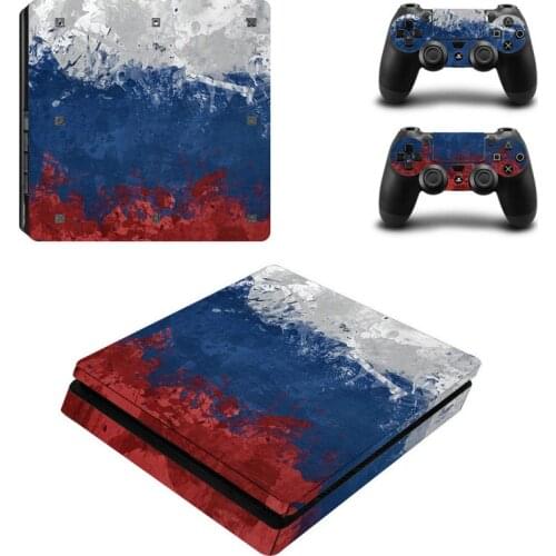 Blue Oil Painting Skin Sticker Cover Protector Vinyl Sticker For PS4 Slim Console Kinect and 2 Controller Skin