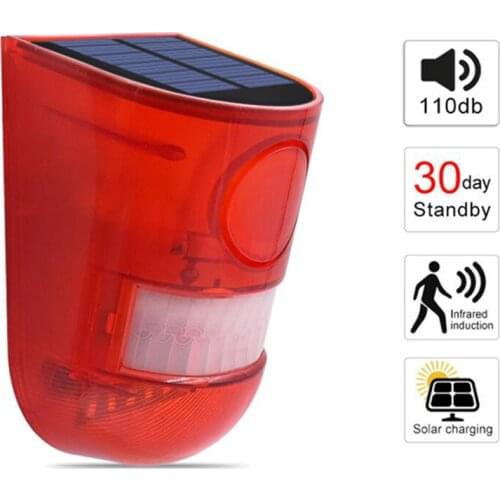 Solar Alarm System Solar Security light PIR Motion Sensor IP65 Solar Siren for garden and vegetable Field/Farm / Warehouse