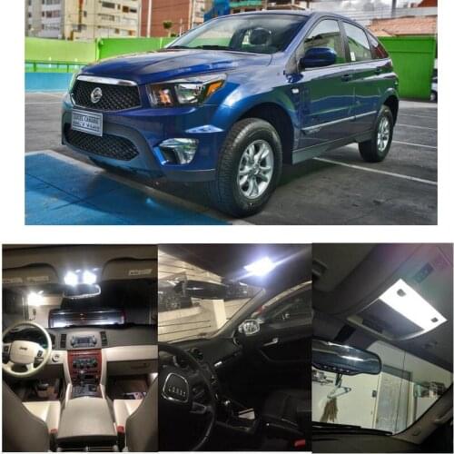 Led interior lights For 2015 SsangYong Kyron 9pc Led Lights For Cars lighting kit automotive bulbs Canbus
