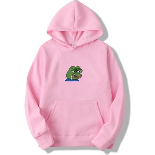 Fashion mens hoodie graffiti print sad frog hoodie sweatshirt mens hip hop fleece new yellow pink men and women hooded suit