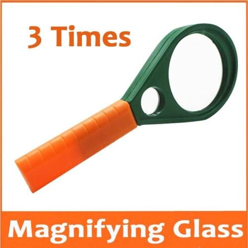 3 Times Straight Handle 3X Educational Magnifying Glass Toys Gift Hand-held Reading Glasses Magnifier for Children Students
