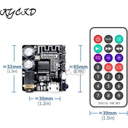 VHM-314 V3.0 MP3 Bluetooth 5.0 Audio Receiving Decoder Board With Equalizer Mode/Infrared Remote Control/Button For Speaker