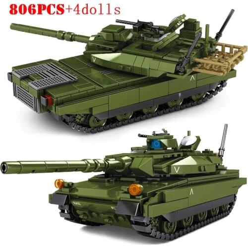 Military WW2 Type 10 Army FV4034 Challenger 2 Main Battle Tank Building Blocks Weapon Chariot Soldier City Bricks Children Toys