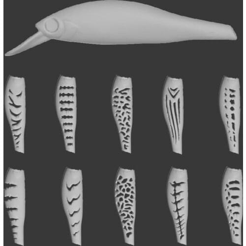 WLure Hard Plastic 3D Stencil for Sinking Minnow Fishing Lures UPM431