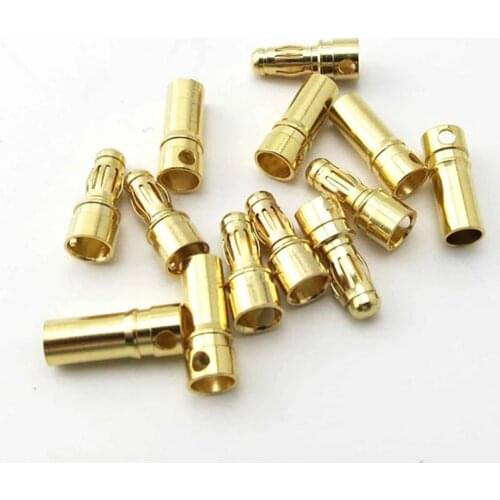 1/10/20/50 Pairs 2mm Gold Banana Connector Plug for ESC & Battery Motor FPV Racing Drone RC Quadcopter RC Parts DIY Accessories