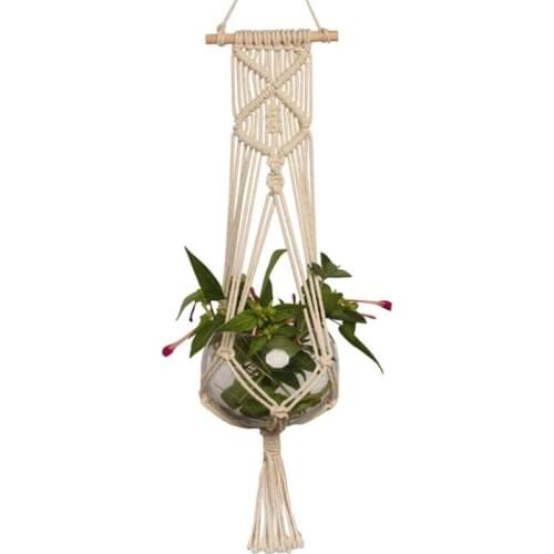 1pc Macrame Plant Hanger Large Pot Holder Hanging Planter Basket Hemp Rope Braided