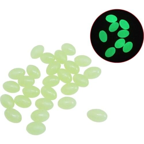 200pcs/lot Luminous Oval Fishing Stopper Soft Egg Beads Rubber Beads Stop Night Carp Fishing Tackle Accessories