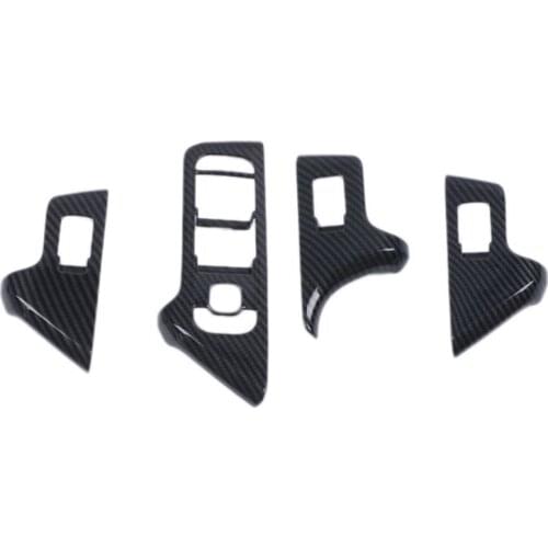 4Pcs Carbon Fiber ABS Window Switch Panel Cover Trim for Mercedes Benz GLA Class H247 2020-2021 Decoration Stickers