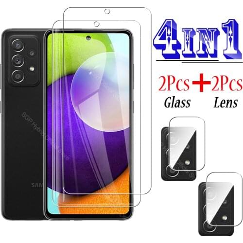 4-in-1 A 52 Screen Tempered Glass Protector On The For Samsung Galaxy A52 5G A51 M51 A5 5 2 M5 1 HD Camera Lens Protective Film