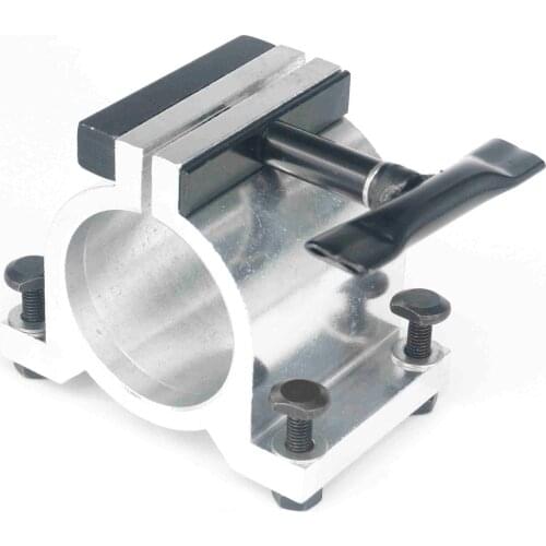 65mm Diameter Silvery Aluminum CNC Spindle Motor Holder Mount Bracket Clamp Cast Adjustable Handle Engraving Machine