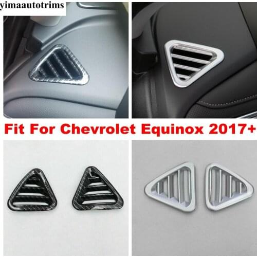 Carbon Fiber Look / Matte ABS Accessories Interior For Chevrolet Equinox 2017 - 2021 Air Conditioning AC Vent Outlet Cover Trim