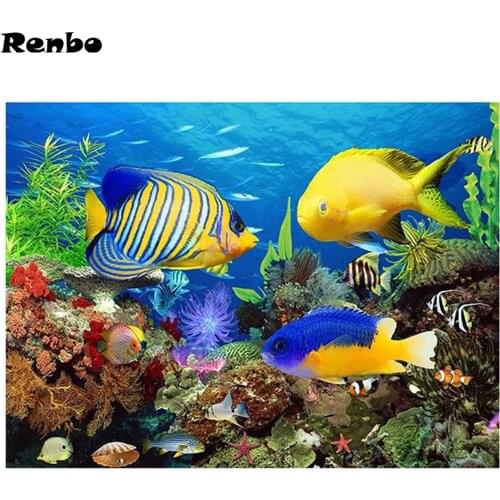 Full Square Drill 5D DIY Diamond Painting Underwater world Embroidery beaded Rhinestone Cross Stitch Mosaic Home Decor Gift