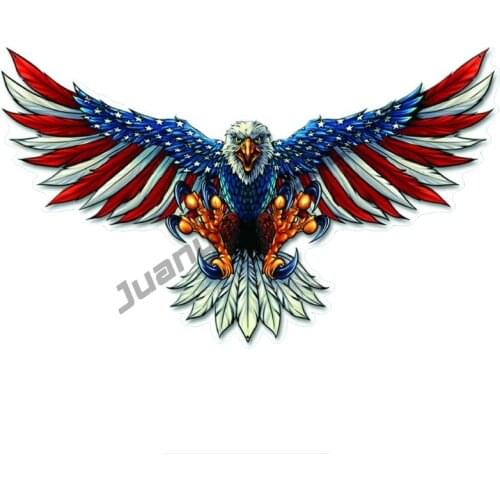 American Flag Bald Eagle Car Sticker and Coloful Decals Engine Cover Bumper Window Motorcycle Car Accessories Sticker KK16x10cm