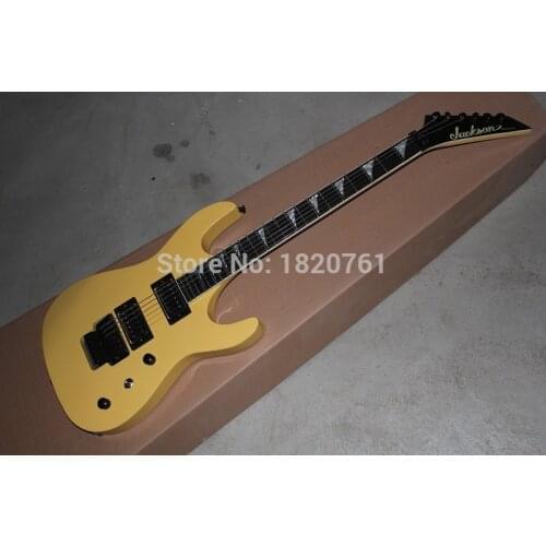 Free shipping finish Custom Neck body together 6 strings jackson SL2H Soloist yellow color electric guitar 14510