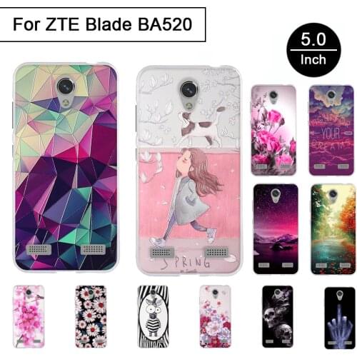 Phone Case For ZTE Blade BA520 Printing Painted Cover Case For ZTE Blade BA 520 5.0" Cover Shells for ZTE Blade A520 BA520 Bags
