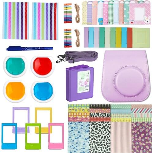 For Fujifilm Instax Mini 11 Instant Camera Mini Case Protective Bag + Shoulder Strap + Photo Album + Frames + Stickers + Filter