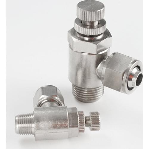 Throttle Valve Quick Twisting Joint SL 4-12mm Pneumatic Fitting Male Nickel Plated Brass Fit Hose Connector Pneumatic Fitting